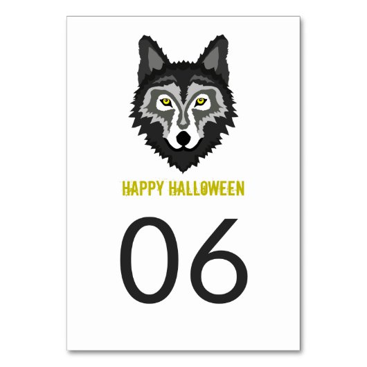 Grauer Wolf, Halloween-Party Tischnummer (Rückseite)