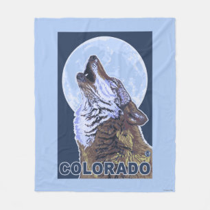 Grauer Wolf HowlingColorado Fleecedecke