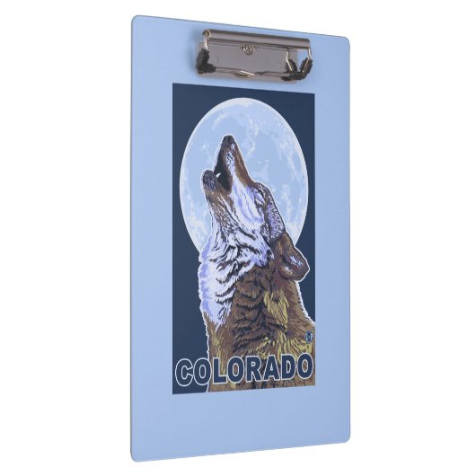 Grauer Wolf HowlingColorado Klemmbrett (Rechts)