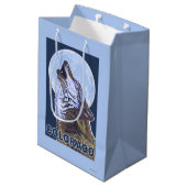 Grauer Wolf HowlingColorado Mittlere Geschenktüte (Rückseite Schrägansicht)