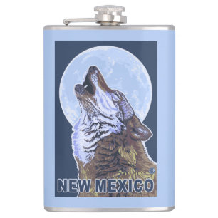 Grauer Wolf HowlingNew Mexiko Flachmann