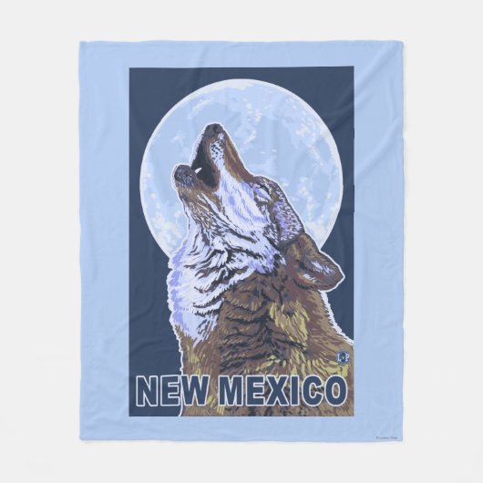 Grauer Wolf HowlingNew Mexiko Fleecedecke (Vorderseite)