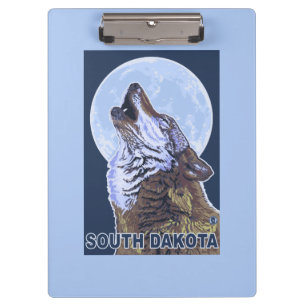 Grauer Wolf HowlingSouth Dakota Klemmbrett