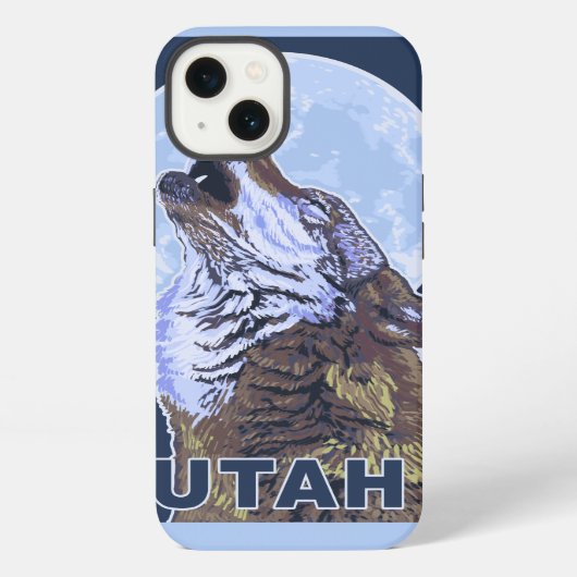 Grauer Wolf HowlingUtah iPhone Hülle (Rückseite)