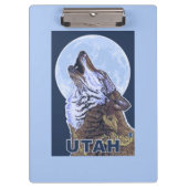 Grauer Wolf HowlingUtah Klemmbrett (Vorderseite)