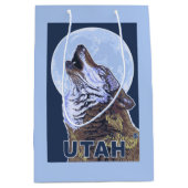 Grauer Wolf HowlingUtah Mittlere Geschenktüte (Vorderseite)