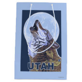 Grauer Wolf HowlingUtah Mittlere Geschenktüte (Rückseite)