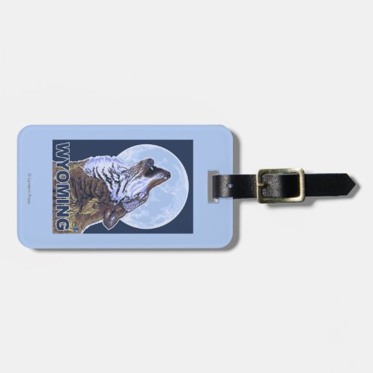 Grauer Wolf HowlingWyoming Gepäckanhänger (Vorderseite horizontal)