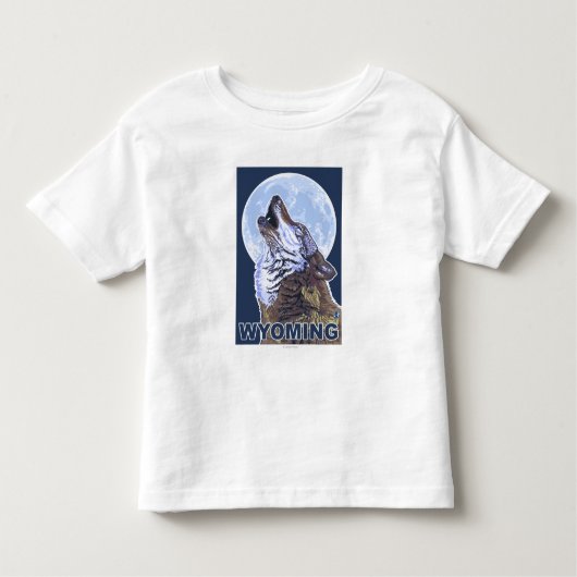 Grauer Wolf HowlingWyoming Kleinkind T-shirt (Vorderseite)