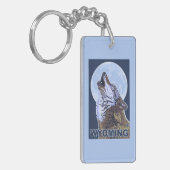 Grauer Wolf HowlingWyoming Schlüsselanhänger (Vorderseite links)