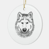 Grauer Wolf-Illustration Keramik Ornament (Links)