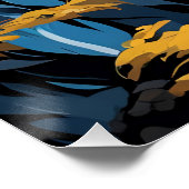 Grauer Wolf im Goldenen Wald Poster (Ecke)