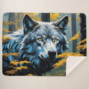 Grauer Wolf im Goldenen Wald Sherpadecke