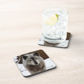 Grauer Wolf im Schnee Getränkeuntersetzer (Rechte Seite)