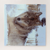 Grauer Wolf im Winter Puzzle (Horizontal)