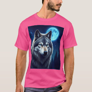 Grauer Wolf Jagdgrund Icy Moon Forest Wolf Moon T-Shirt