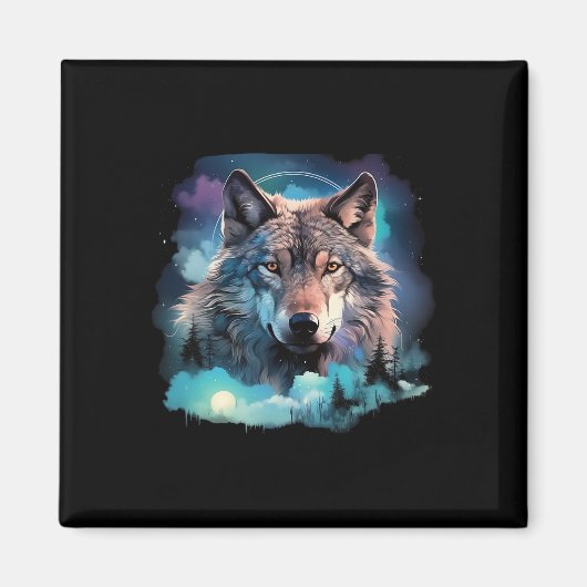 Grauer Wolf Jagdgründe1 Magnet (Vorne)
