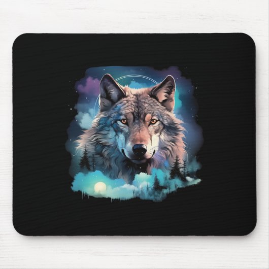 Grauer Wolf Jagdgründe1 Mousepad (Vorne)