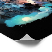 Grauer Wolf Jagdgründe1 Poster (Ecke)