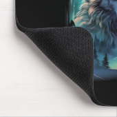 Grauer Wolf Jagdgründe Icy Moon Forest Galaxy Mousepad (Ecke)