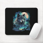 Grauer Wolf Jagdgründe Icy Moon Forest Galaxy Mousepad (Mit Mouse)