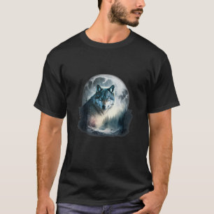 Grauer Wolf Jagdgründe Icy Moon Forest Galaxy T T-Shirt