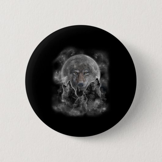 Grauer Wolf Jagdhund Button (Vorderseite)