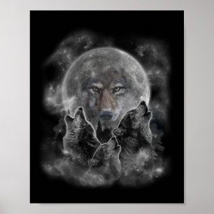 Grauer Wolf Jagdhund Poster