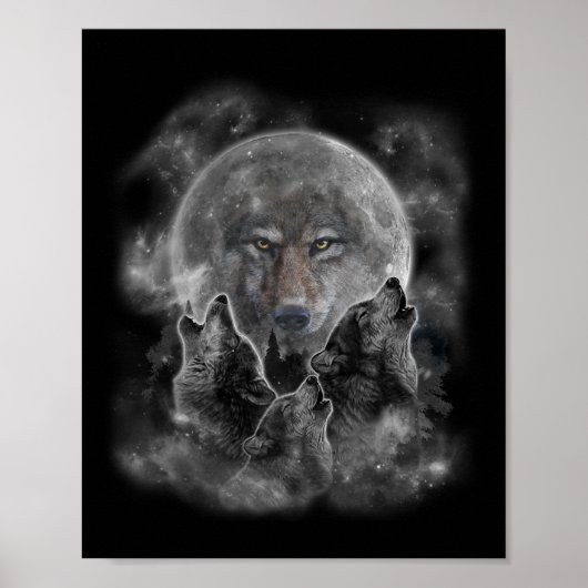 Grauer Wolf Jagdhund Poster (Vorne)