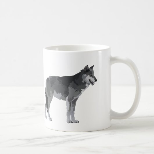 Grauer Wolf-Kaffee-Tasse Kaffeetasse (Rechts)