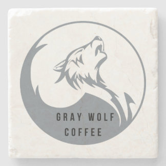 Grauer Wolf-Kaffee-Untersetzer Steinuntersetzer