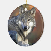 Grauer Wolf Keramikornament (Links)