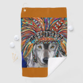 Grauer Wolf Kunst Golfhandtuch (Insitu)