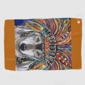 Grauer Wolf Kunst Golfhandtuch (Horizontal)