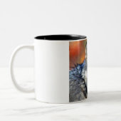 Grauer Wolf-Kunst-Malerei Zweifarbige Tasse (Links)