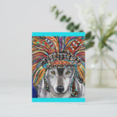 Grauer Wolf Kunst Postkarte (Stehend Vorderseite)