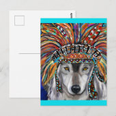 Grauer Wolf Kunst Postkarte (Vorne/Hinten)
