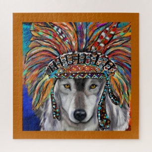 Grauer Wolf Kunst Puzzle