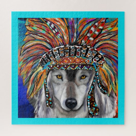 Grauer Wolf Kunst Puzzle (Vertikal)