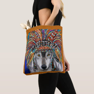 Grauer Wolf Kunst Tasche