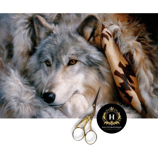 Grauer Wolf-Möbel-Decoupage Seidenpapier