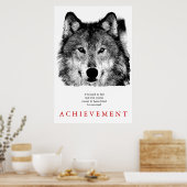 Grauer Wolf Motivierend einmalig Schwarz & Weiß Poster (Küche)