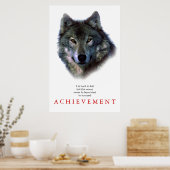 Grauer Wolf Motivierend Einmaliges Poster Print (Küche)