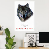 Grauer Wolf Motivierend Einmaliges Poster Print (Heimbüro)