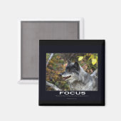 Grauer Wolf Motivierend Geschenke Magnet (Vorderseite/Rückseite)