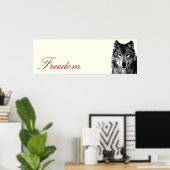 Grauer Wolf Motivierend Poster Print (Heimbüro)