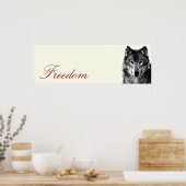 Grauer Wolf Motivierend Poster Print (Küche)