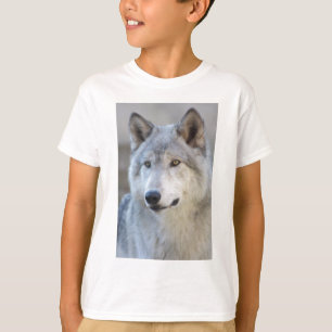 Grauer Wolf-Nahaufnahme T-Shirt