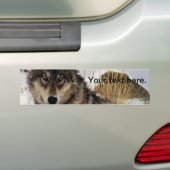 Grauer Wolf oder Timberwolf, die in den Schnee Autoaufkleber (Auf Auto)