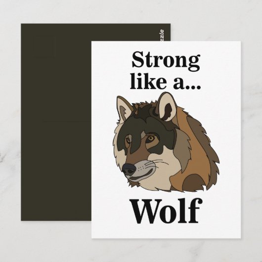 Grauer Wolf Postkarte (Vorne/Hinten)